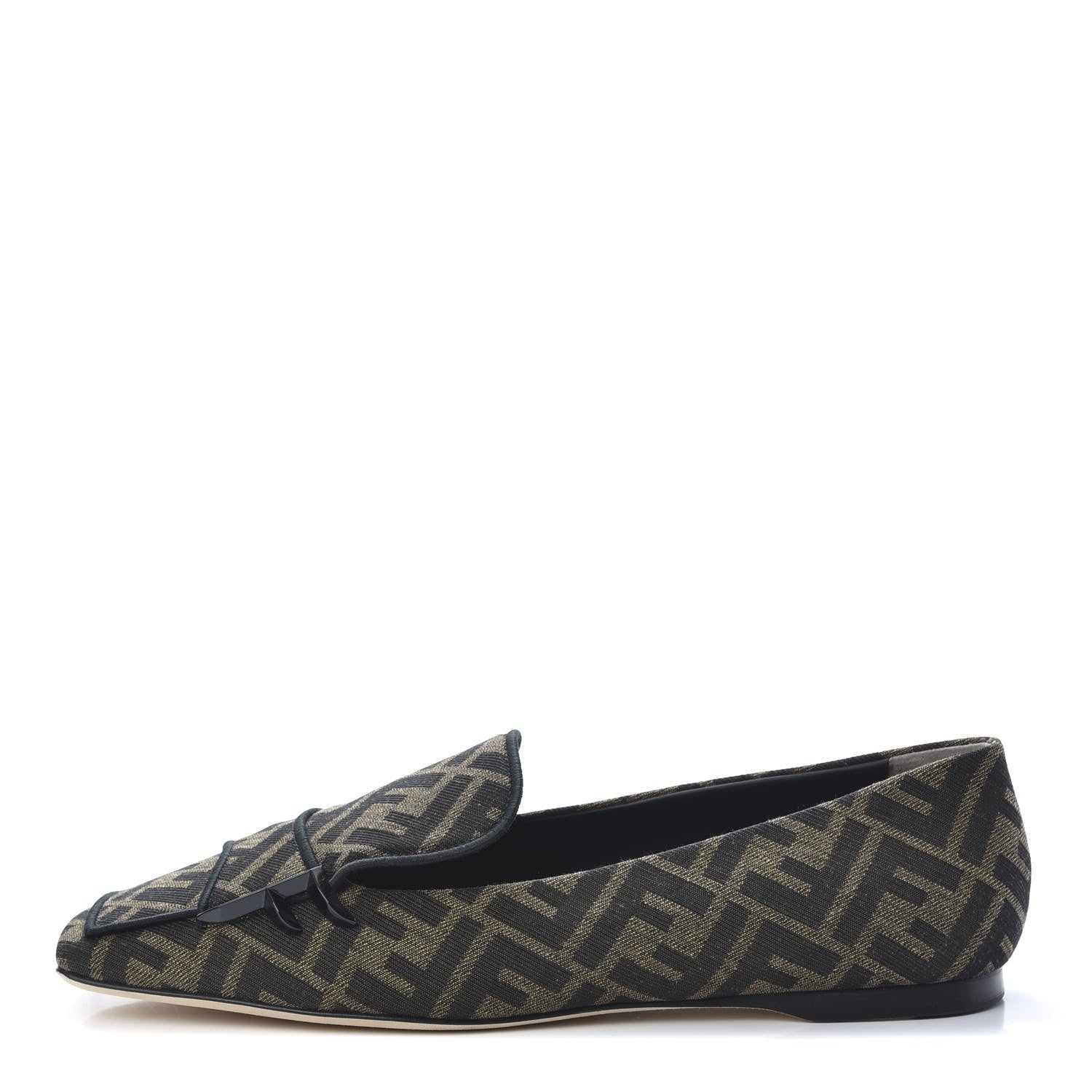 Fendi Jacquard FFreedom Square Toe Loafers 40 Tobacco 1 of 10