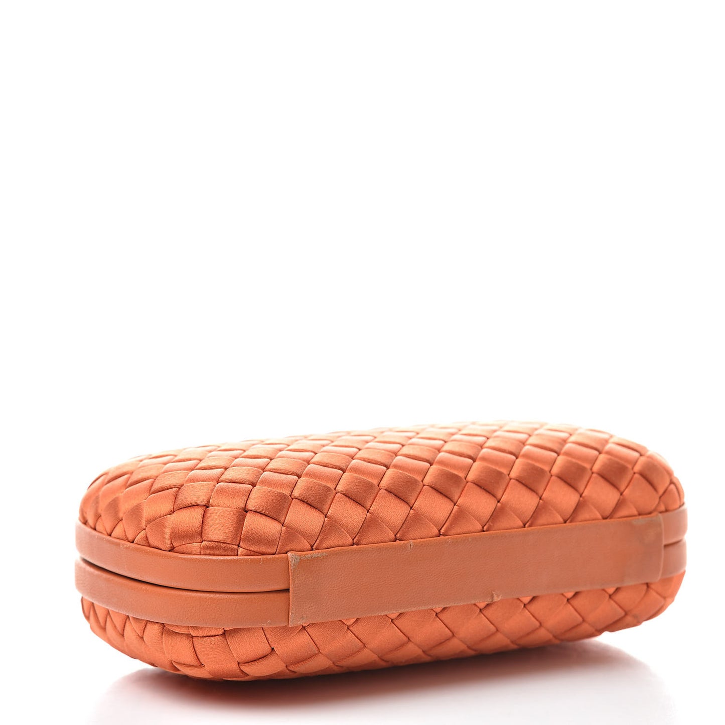 Satin Intreccio Knot Clutch Orange