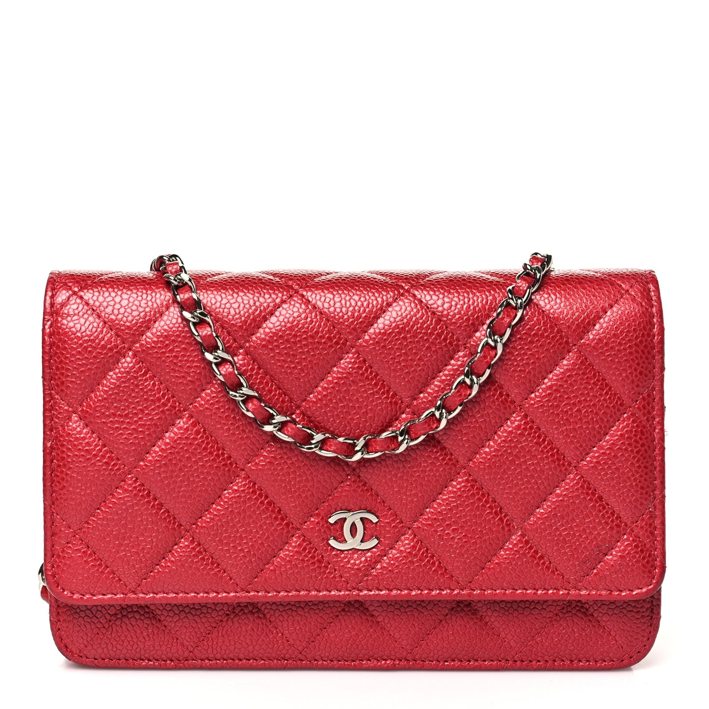 Caviar Quilted Wallet On Chain WOC Red