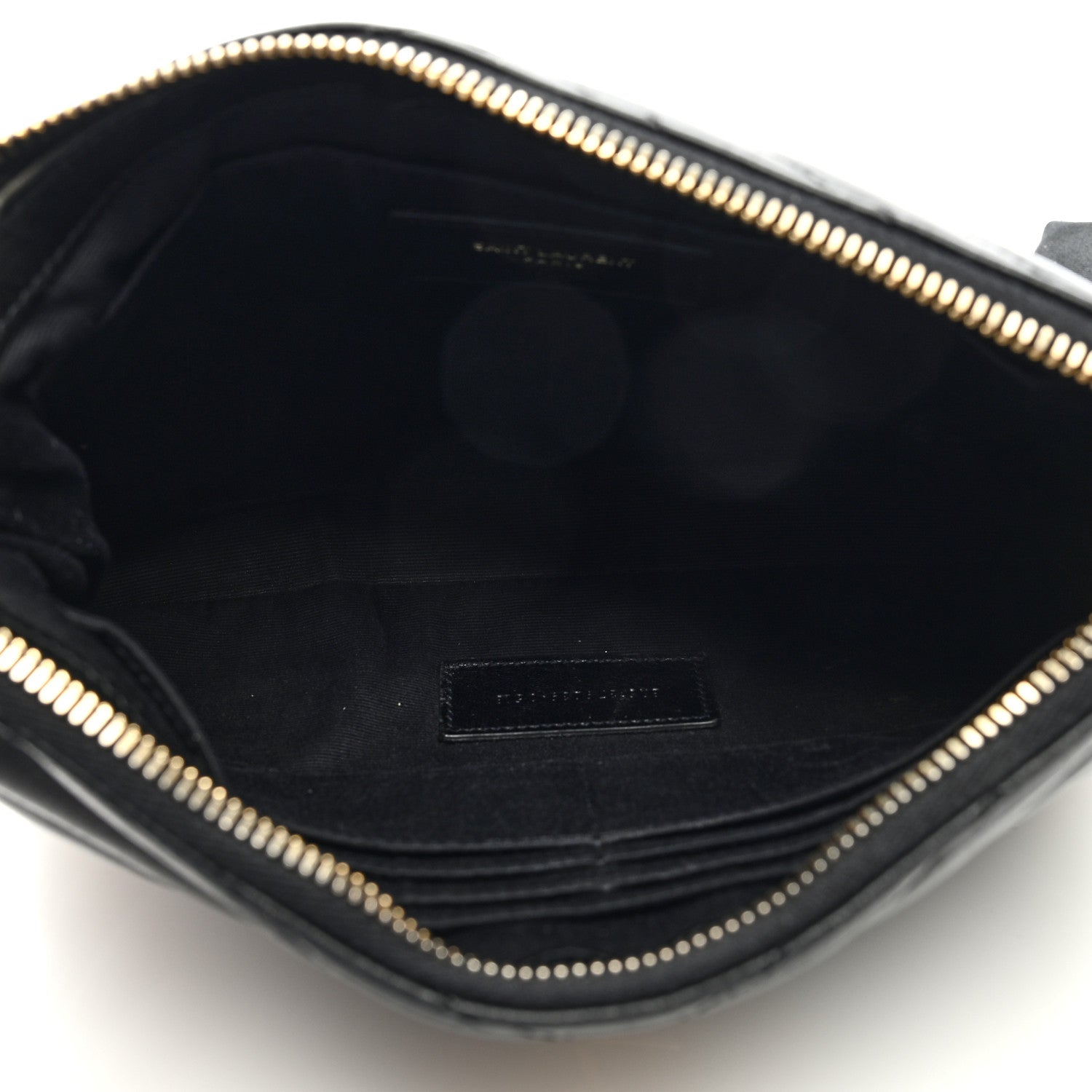 Saint Laurent Calfskin Matelasse Chevron Monogram A5 Wristlet Black 5 of 6
