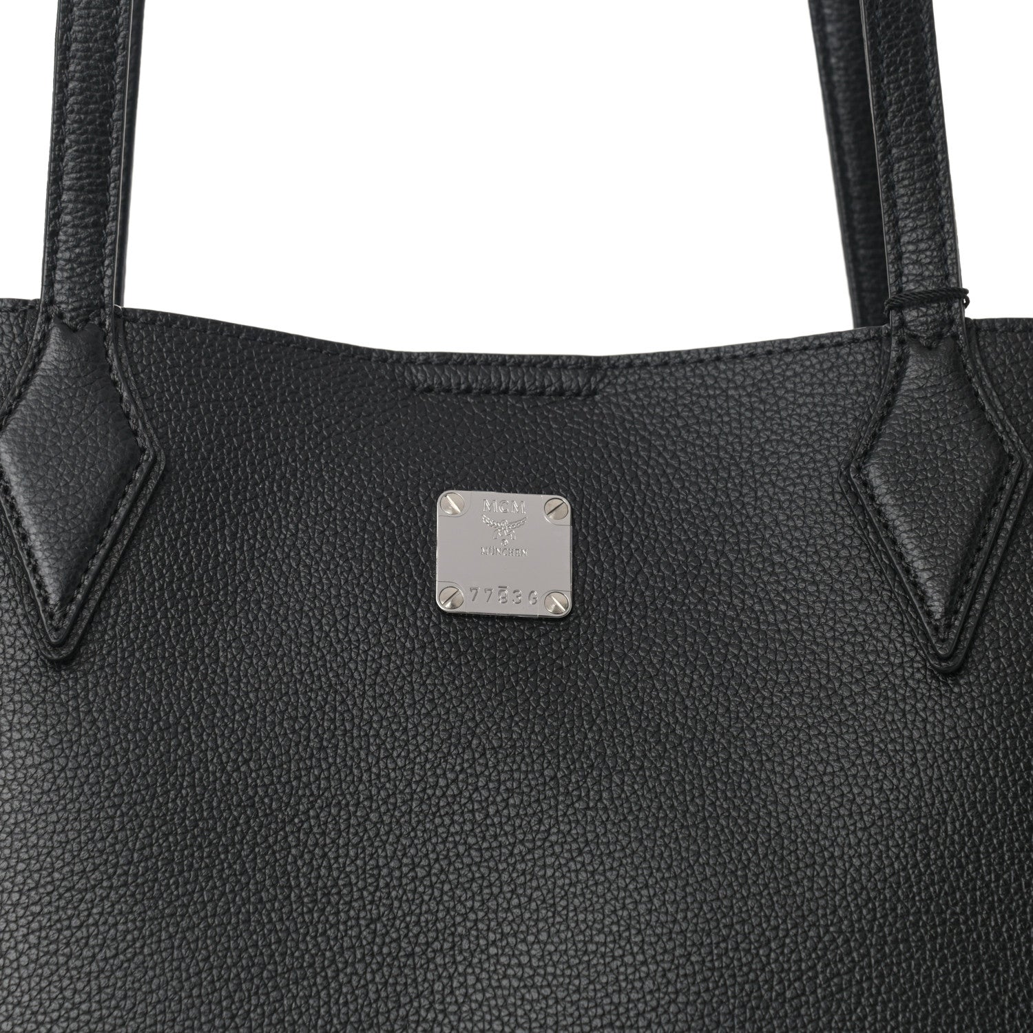 MCM Grained Calfskin Medium Yris Shopper Tote Black 6 of 9