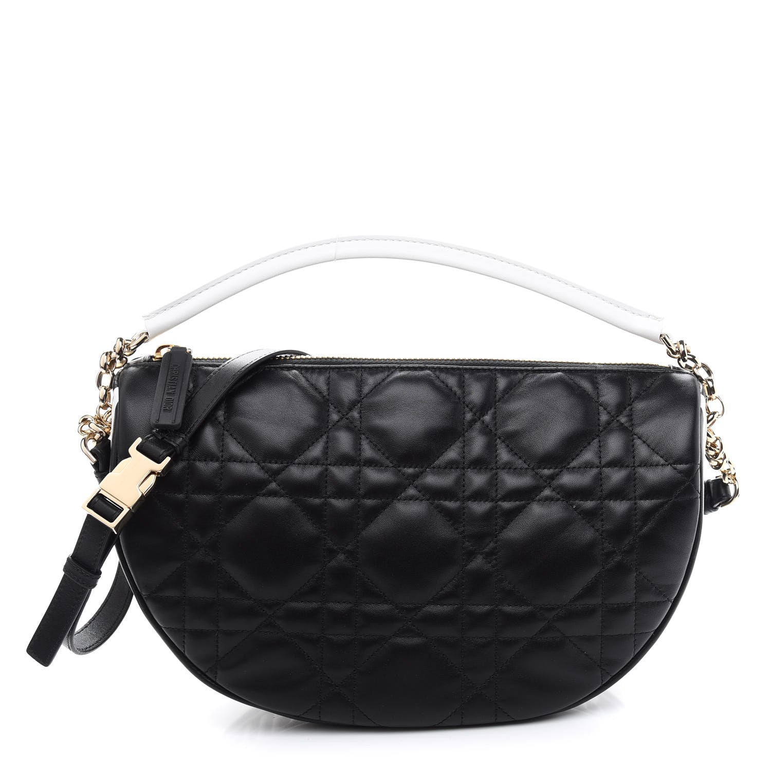 Christian Dior Lambskin Cannage Medium Dior Vibe Hobo Bag Black 1 of 8