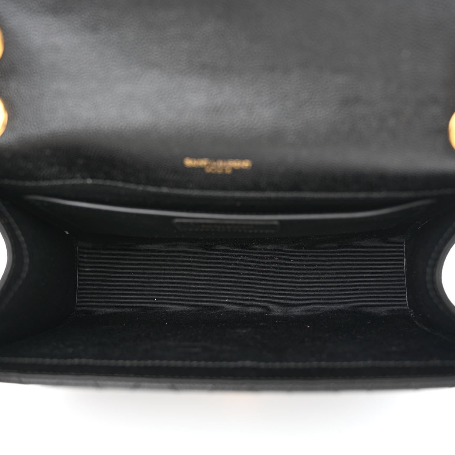 Saint Laurent Grain De Poudre Textured Mixed Matelasse Triquilt Medium Monogram Satchel Black 5 of 11