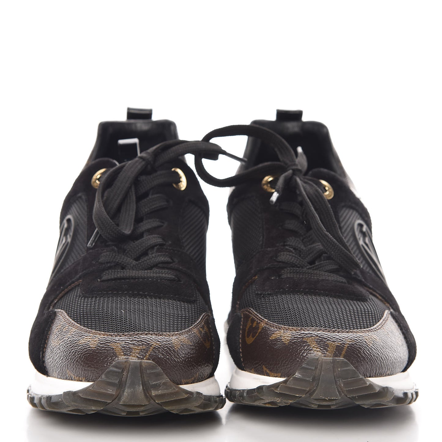 Suede Monogram Run Away Sneakers 38.5 Black