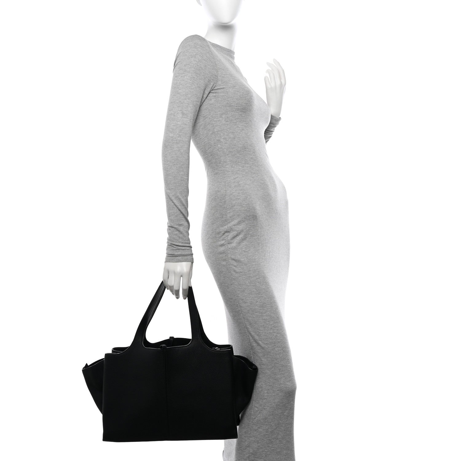 Celine Baby Grained Calfskin Medium Tri-Fold Bag Black 2 of 21