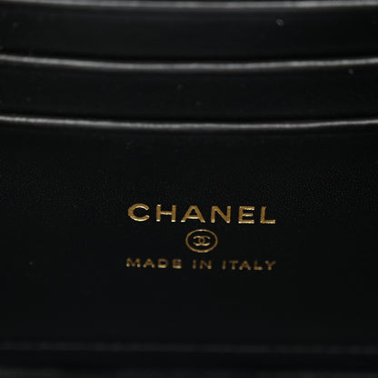 Chanel Calfskin Crocodile Embossed Crococo Small Top Handle Vanity Case With Chain Black 6 of 11