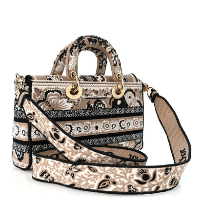 Christian Dior Canvas Toile De Jouy Butterfly Embroidered Medium Lady D-Joy Beige Multicolor 3 of 10