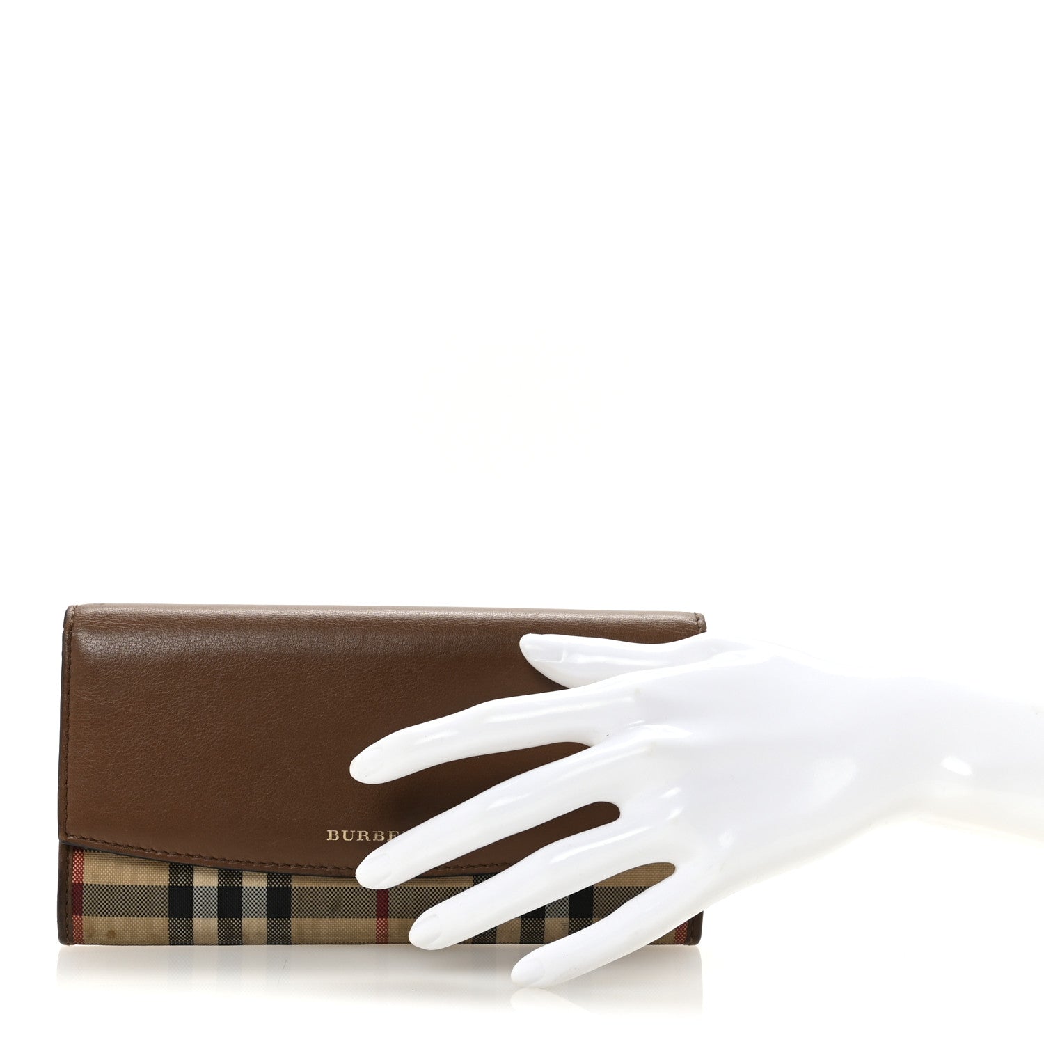 Burberry Calfskin Horseferry Check Porter Continental Wallet Tan 2 of 6