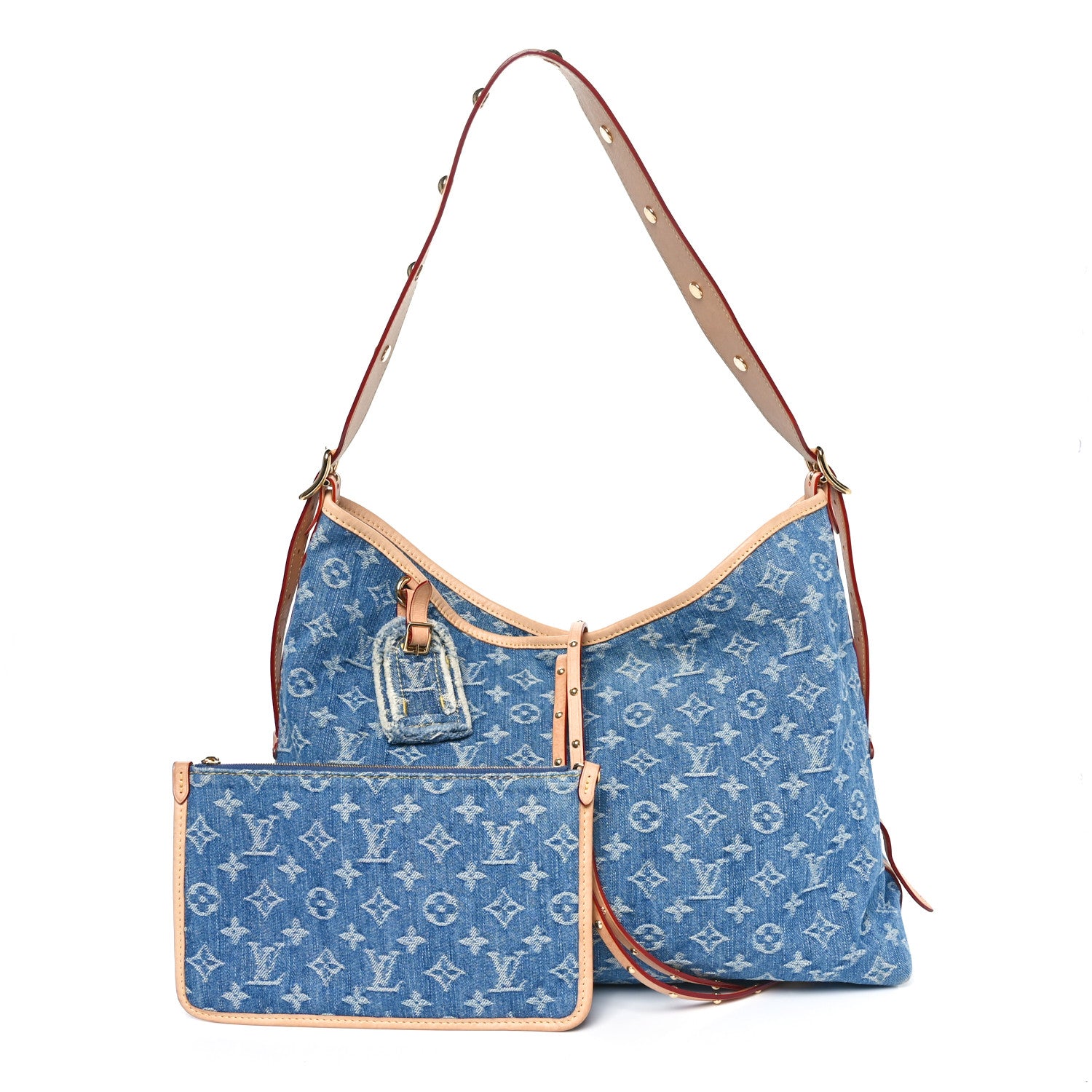Louis Vuitton Monogram Denim CarryAll MM Blue 2 of 9
