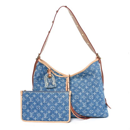 Louis Vuitton Monogram Denim CarryAll MM Blue 2 of 9