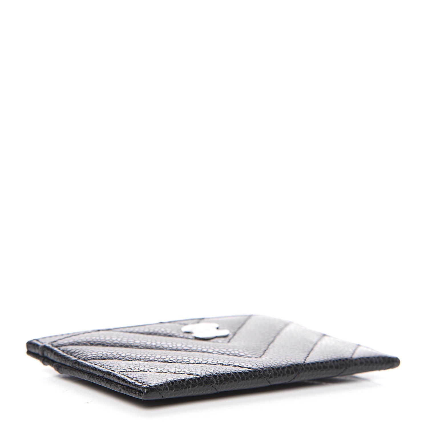 Chanel Caviar Chevron Quilted Card Holder Black 3 of 8