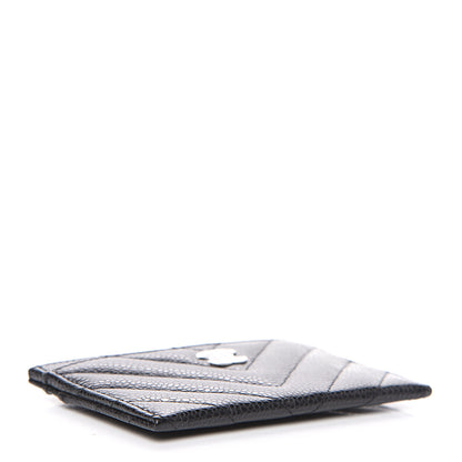 Chanel Caviar Chevron Quilted Card Holder Black 3 of 8