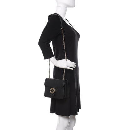Gucci Dollar Calfskin Small Interlocking G Shoulder Bag Black 2 of 10