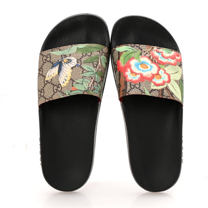 Gucci GG Supreme Monogram Tian Womens Slide Sandals 38 Beige Multicolor 2 of 9