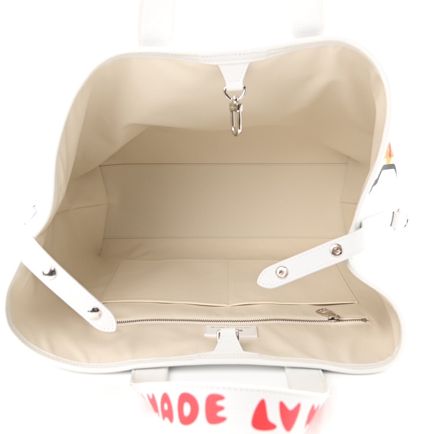 Louis Vuitton X NIGO Calfskin Tiger Journey Tote White 7 of 9