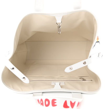 Louis Vuitton X NIGO Calfskin Tiger Journey Tote White 7 of 9