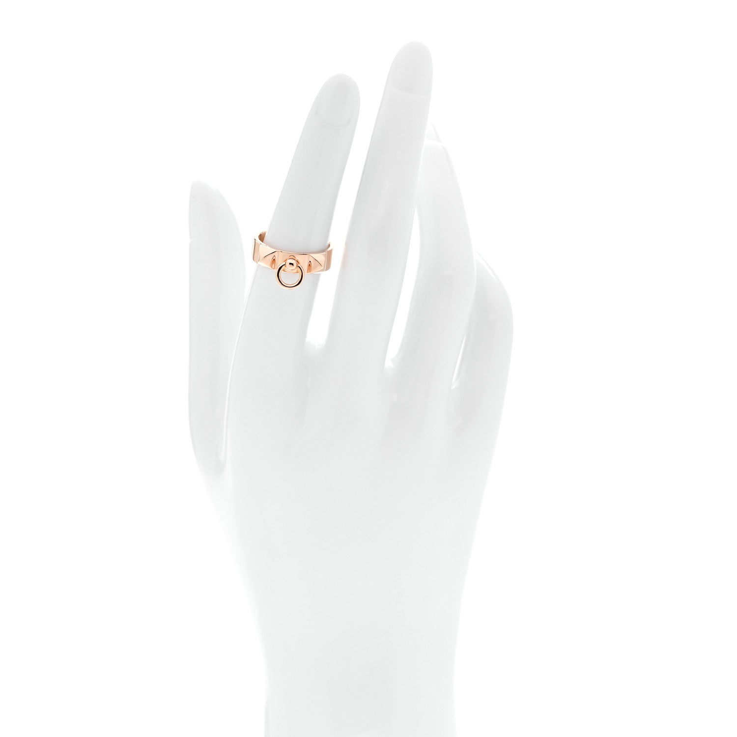 Hermes 18K Rose Gold PM Collier De Chien Ring 52 6 2 of 5