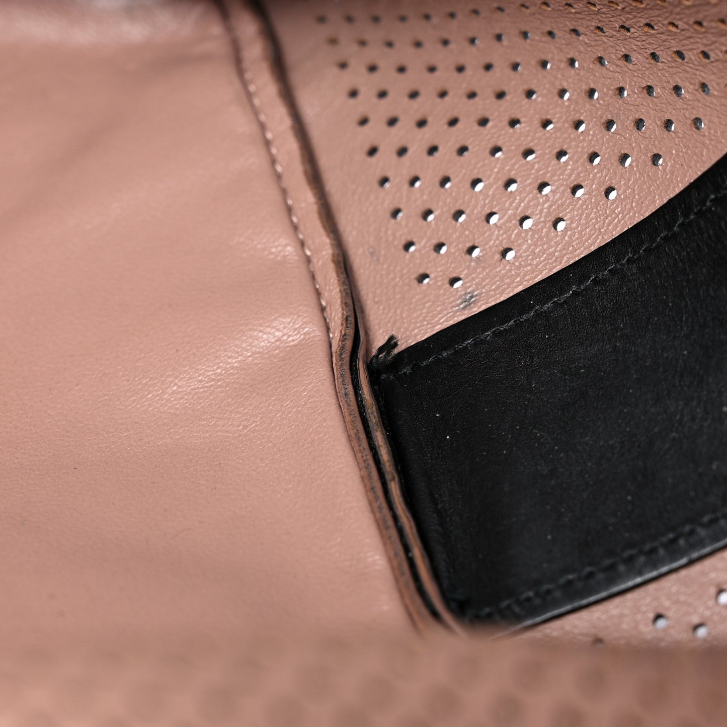 Calfskin Perforated Bag Black