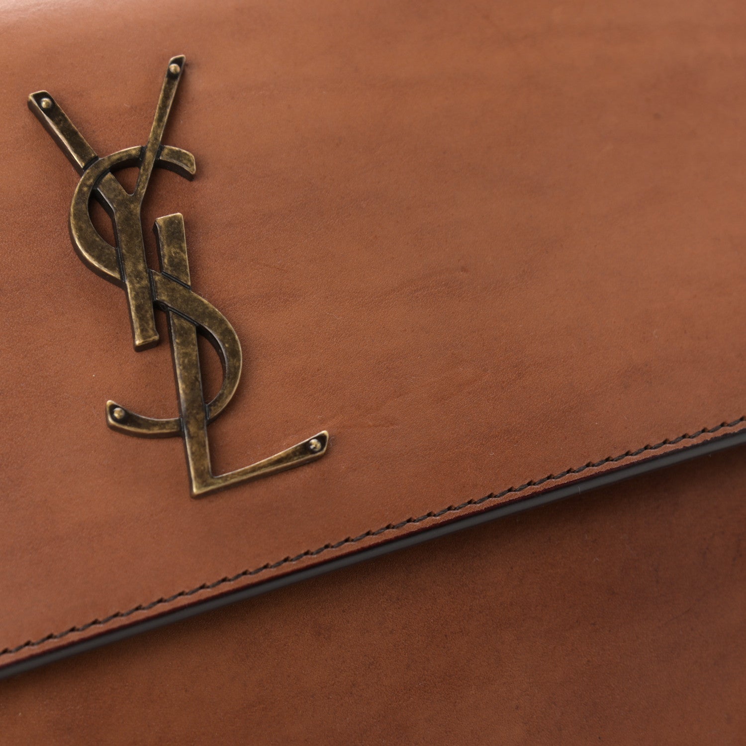 Saint Laurent Calfskin Medium Monogram Sunset Shoulder Bag With Braided Strap Natural Brown 11 of 13