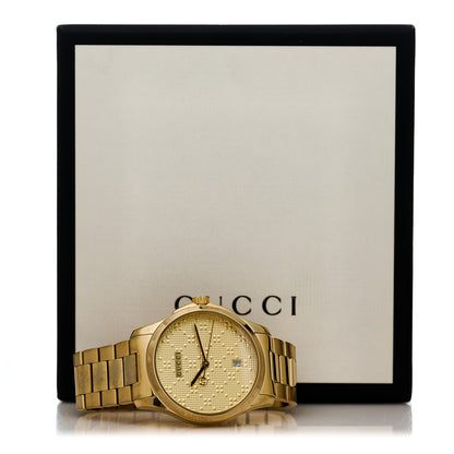 Gucci Stainless Steel 38mm G-Timeless Diamante Quartz Watch Gold 5 of 5