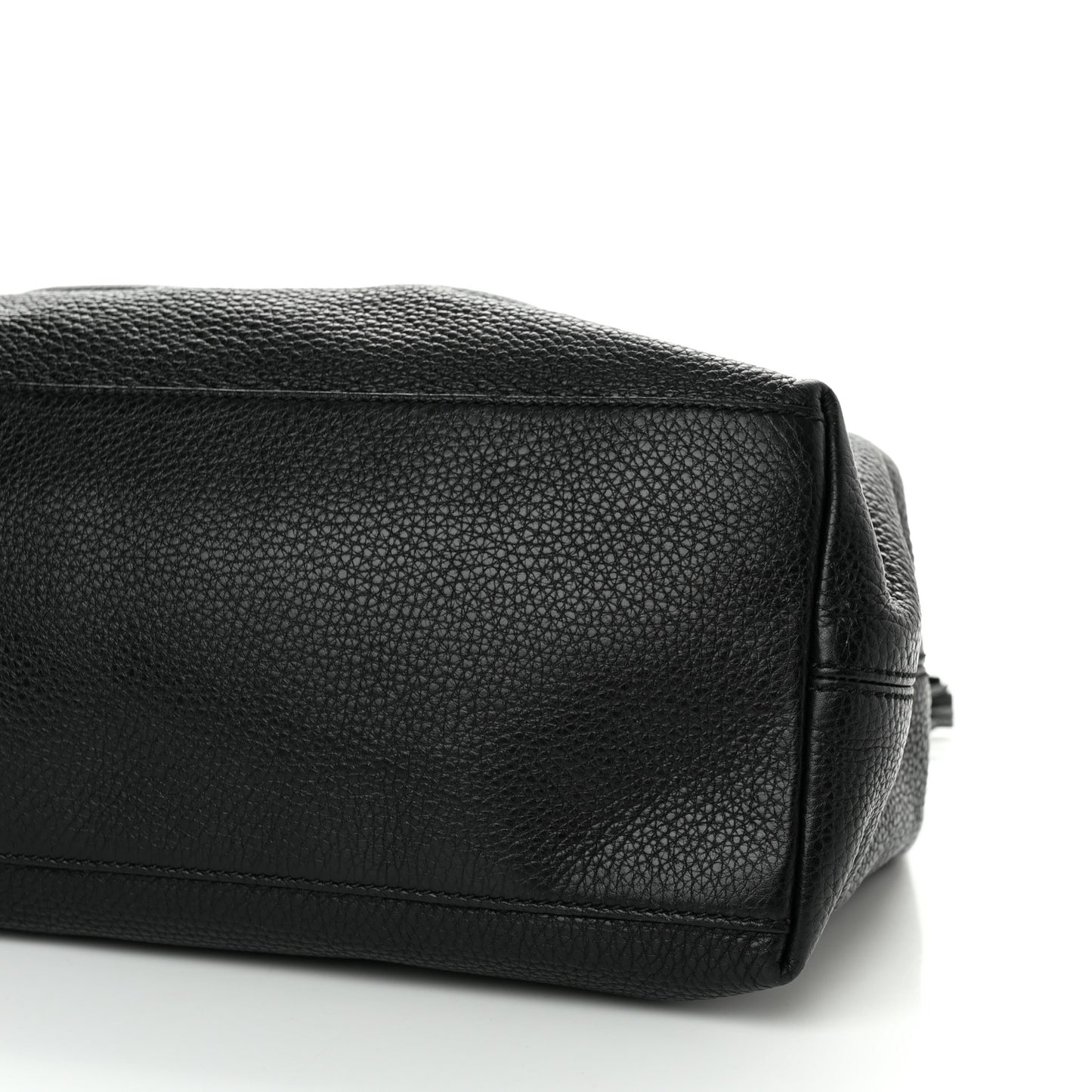 Pebbled Calfskin Medium Soho Chain Shoulder Bag Black