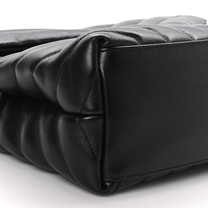 Saint Laurent Calfskin Y Quilted Monogram Medium Loulou Chain Satchel Black 10 of 12