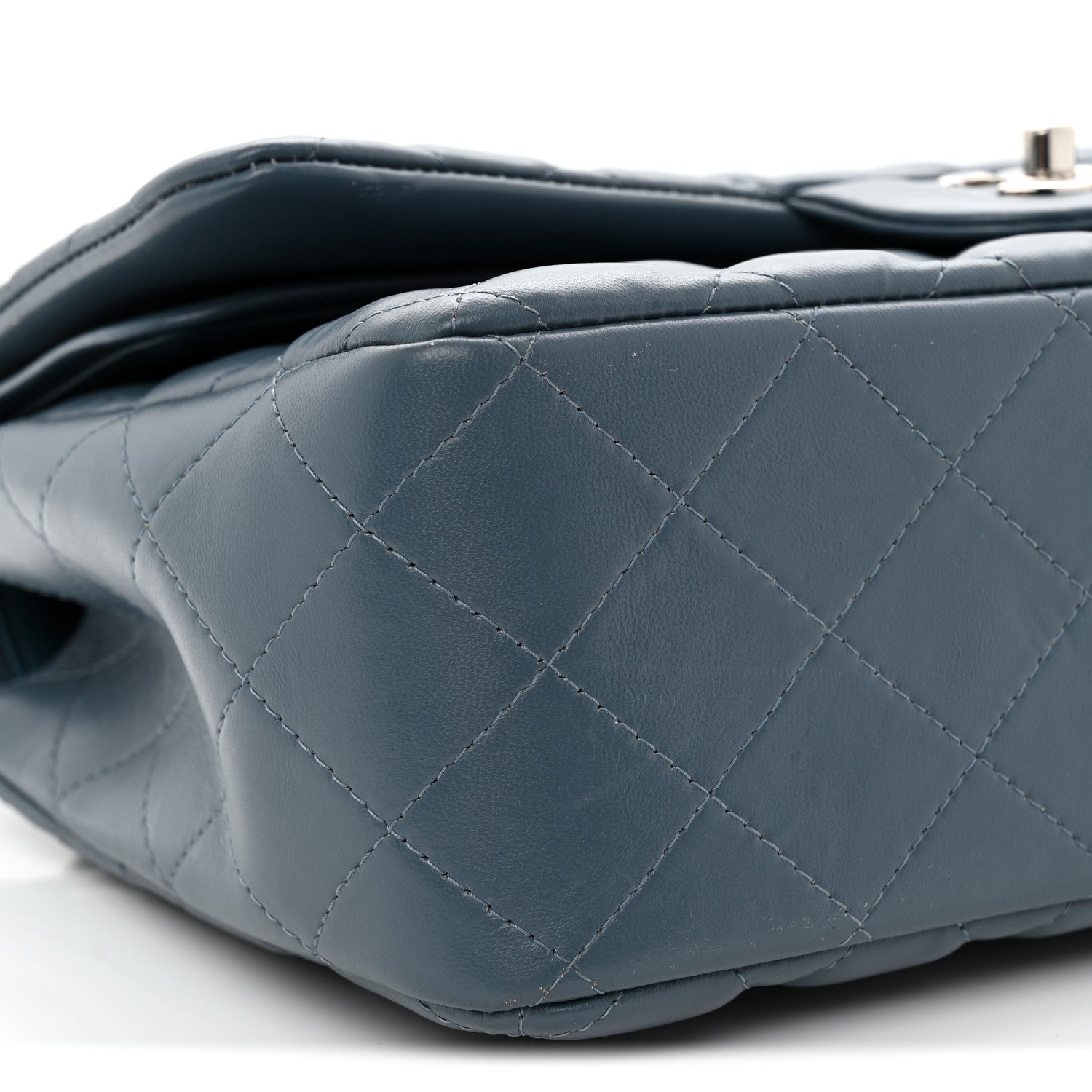 Chanel Lambskin Quilted Jumbo Double Flap Dark Blue 9 of 12
