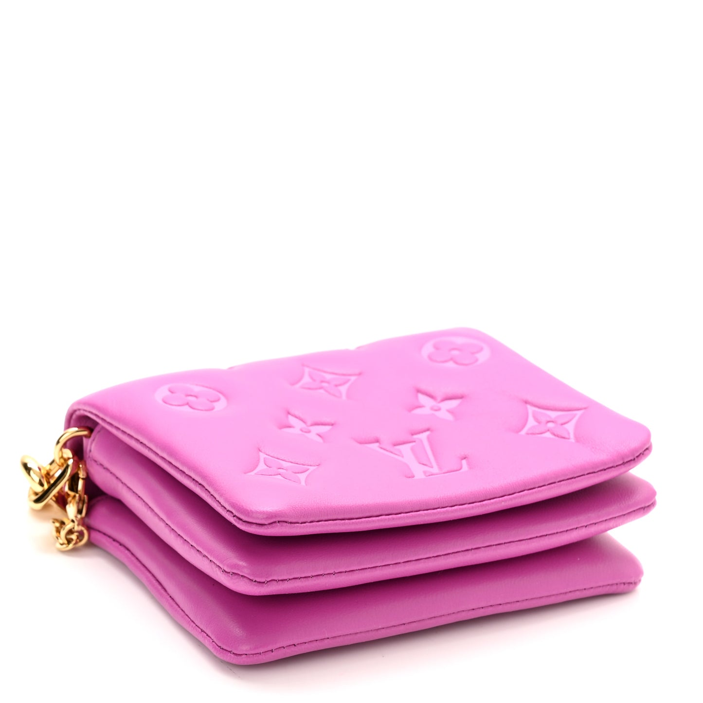 Lambskin Embossed Monogram Coussin Belt Bag Orchid