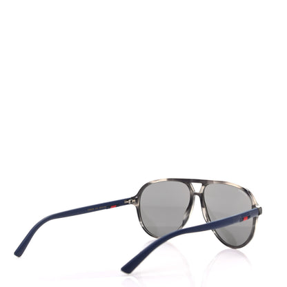 Gucci Acetate Web Aviator Sunglasses GG0423SA Blue 4 of 8