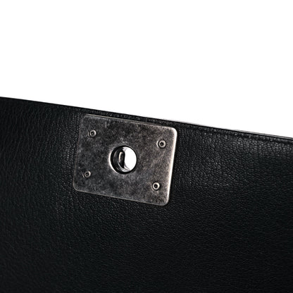 Chanel Goatskin Quilted Patent Medium Duo Boy Flap Black 12 of 15