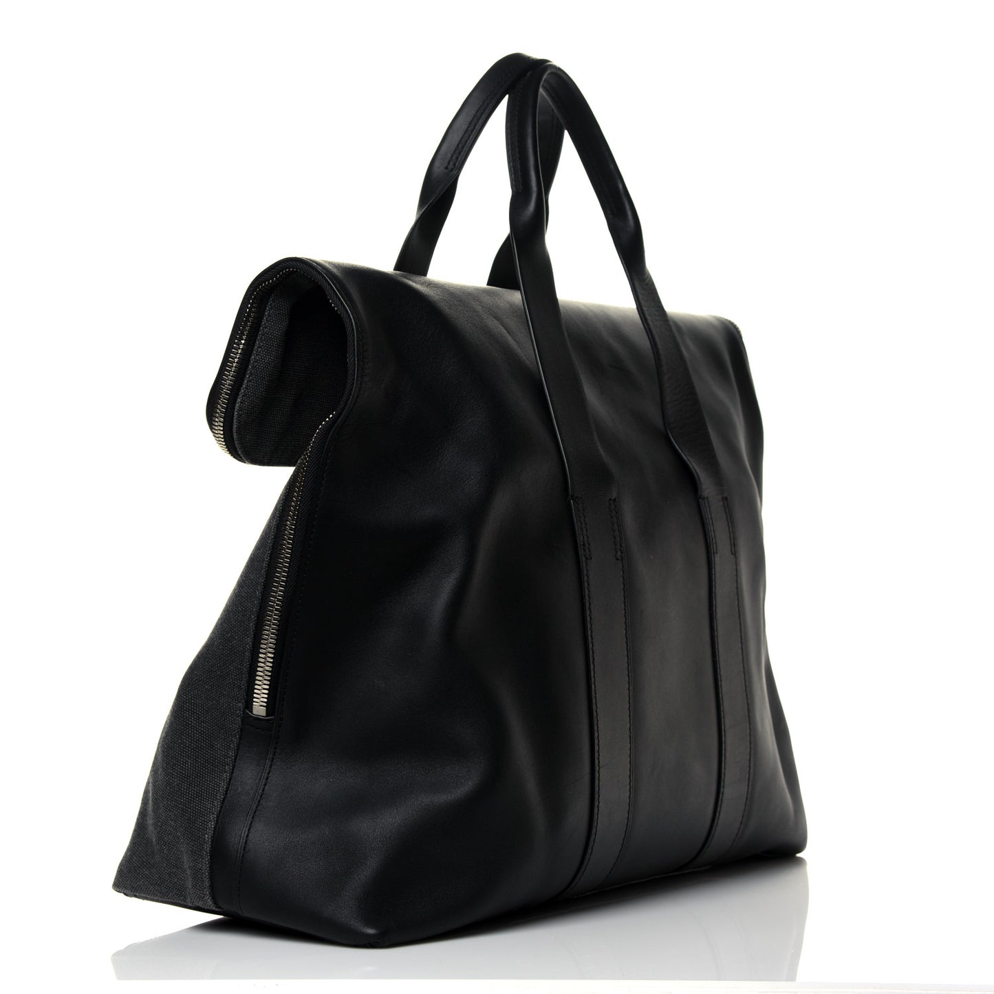 Calfskin Canvas 31 Hour Bag Black