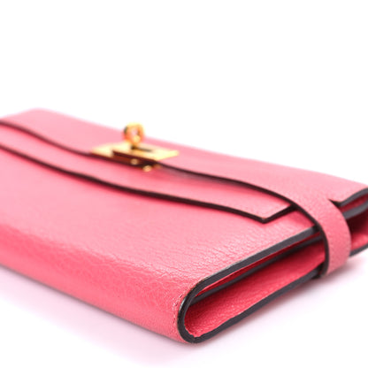 Hermes Chevre Mysore Kelly Longue Wallet Rose Azalee 9 of 14