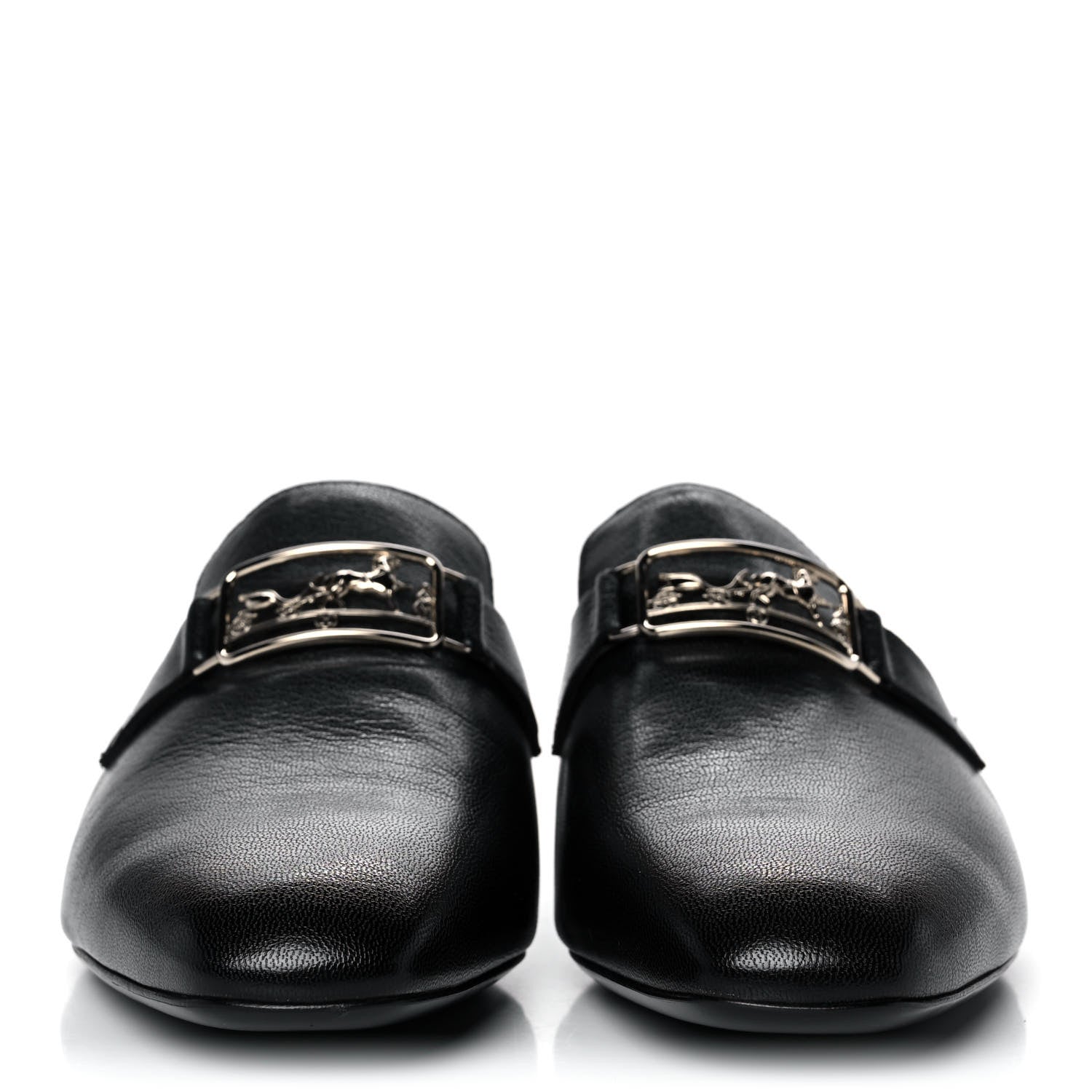 Hermes Goatskin Vincennes Mules 38 Black 2 of 9