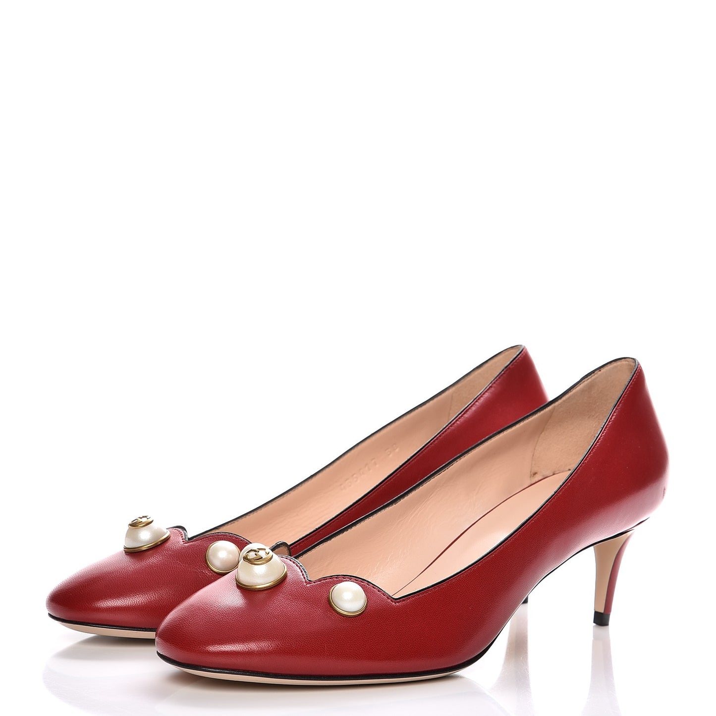 Nappa Pearl Pumps 38 Hibiscus Red
