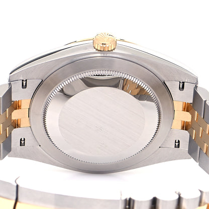 Rolex Stainless Steel 18K Yellow Gold Diamond 41mm Oyster Perpetual Datejust Watch Black 126333 4 of 5