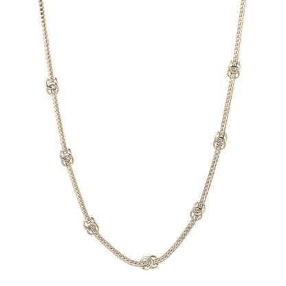Chanel Metal CC Short Chain Necklace Silver 1 of 5