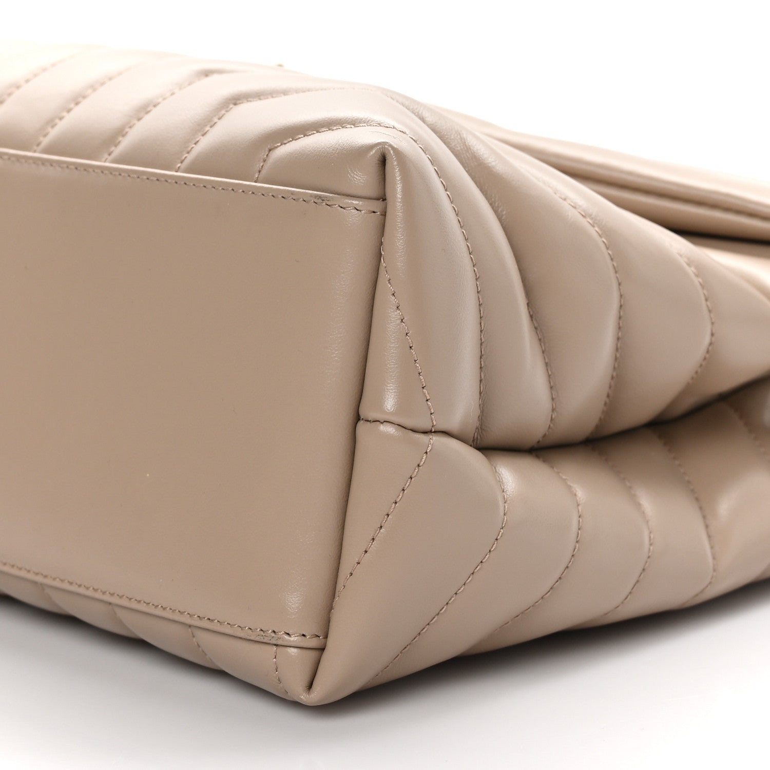 Saint Laurent SAINT LAURENT Calfskin Y Quilted Monogram Medium Loulou Chain Satchel Dark Beige 11 of 11