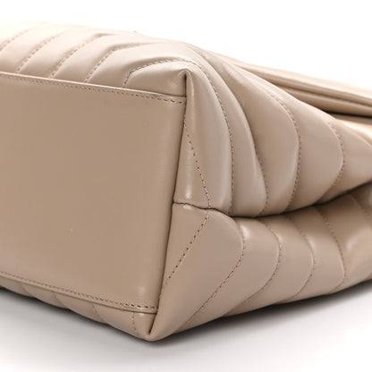 Saint Laurent SAINT LAURENT Calfskin Y Quilted Monogram Medium Loulou Chain Satchel Dark Beige 11 of 11