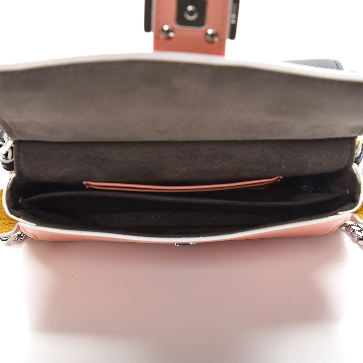 Fendi Vitello Dolce Waves Tri-Color Micro Double Baguette Blue Notte Chantilly 5 of 10