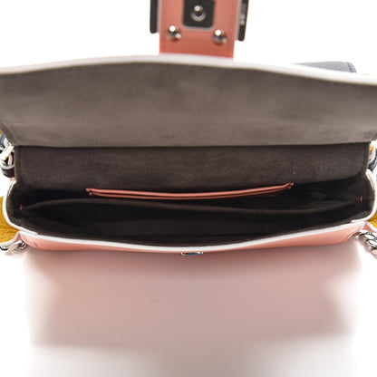 Fendi Vitello Dolce Waves Tri-Color Micro Double Baguette Blue Notte Chantilly 5 of 10