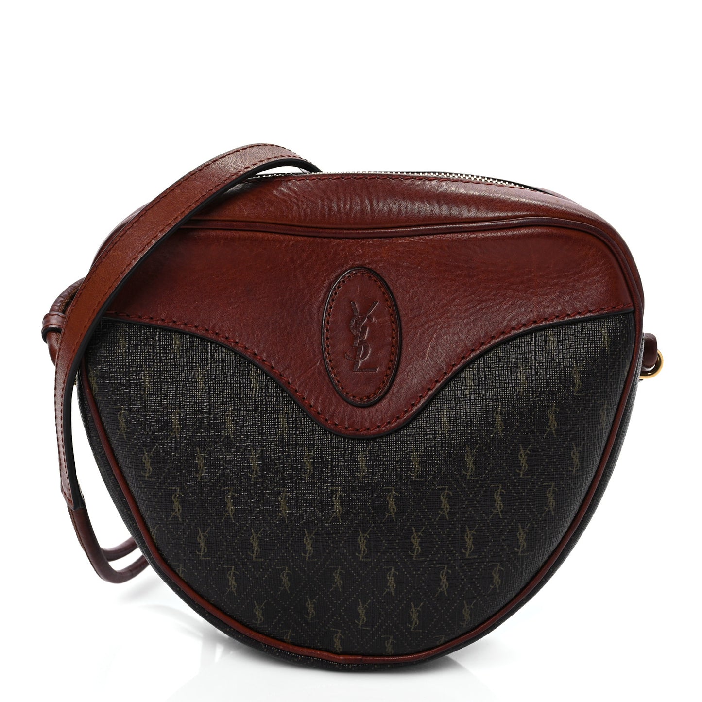 Canvas Smooth Calfskin Le Monogramme Coeur Crossbody Chestnut