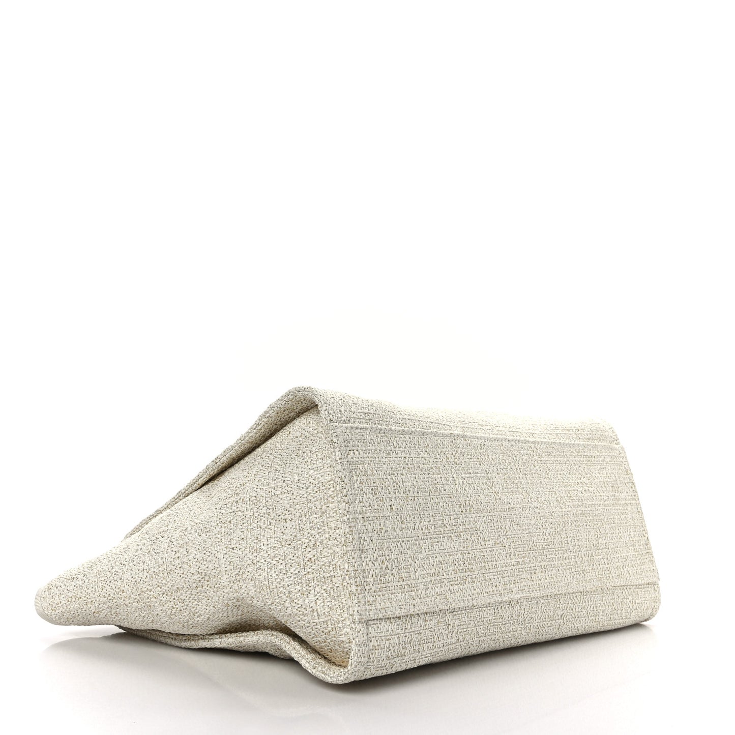 Lurex Boucle Medium Deauville Tote White