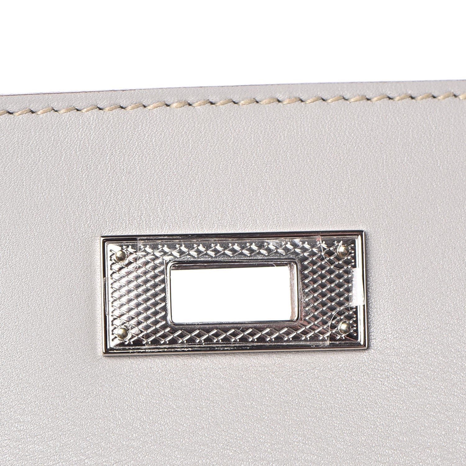 Hermes Tadelakt Kelly Sellier Guilloche 28 Gris Perle 20 of 36