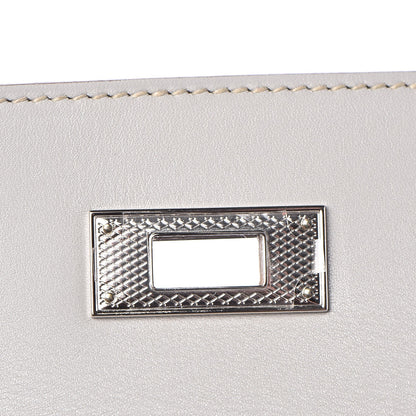 Hermes Tadelakt Kelly Sellier Guilloche 28 Gris Perle 20 of 36