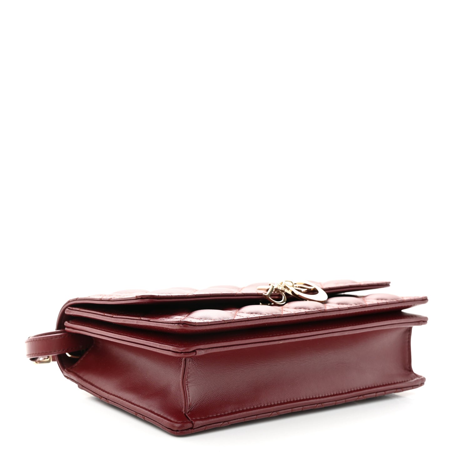 Lambskin Cannage My Dior Top Handle Bag Burgundy