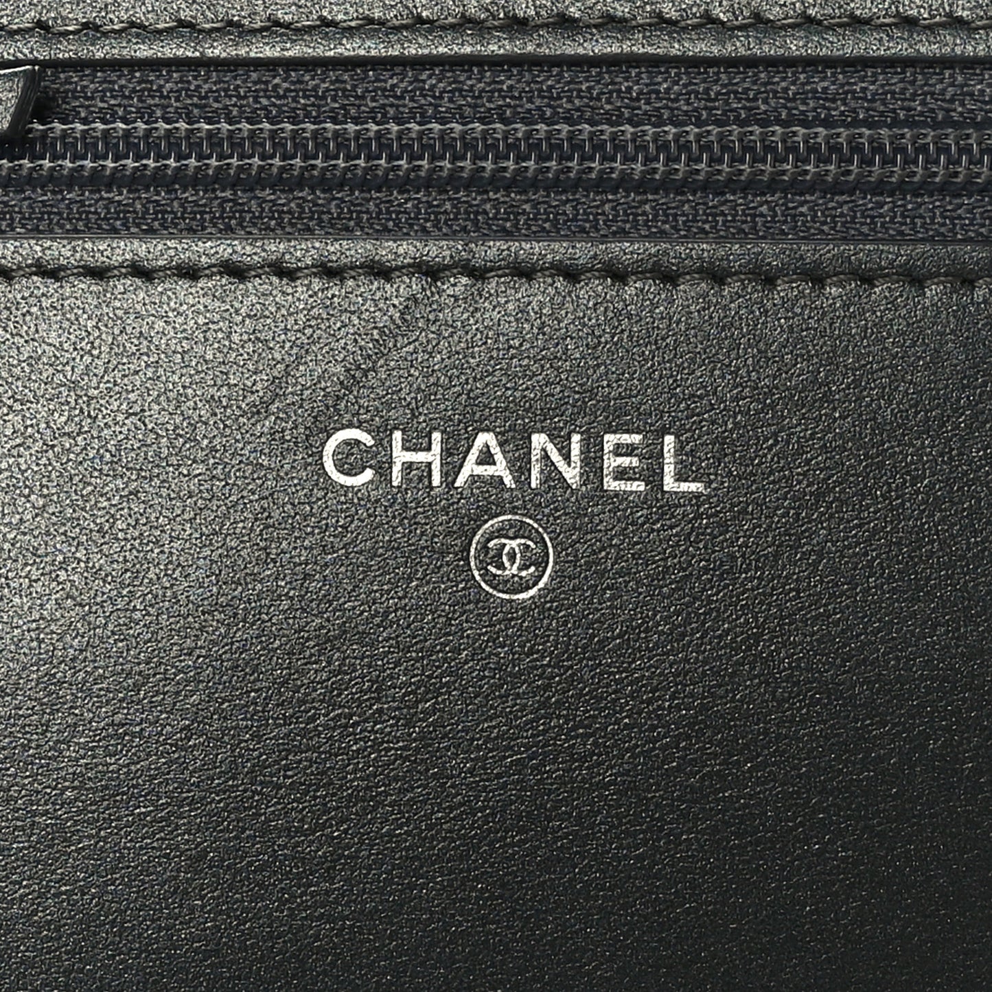 Caviar Quilted Vintage Mademoiselle Wallet On Chain WOC Dark Grey