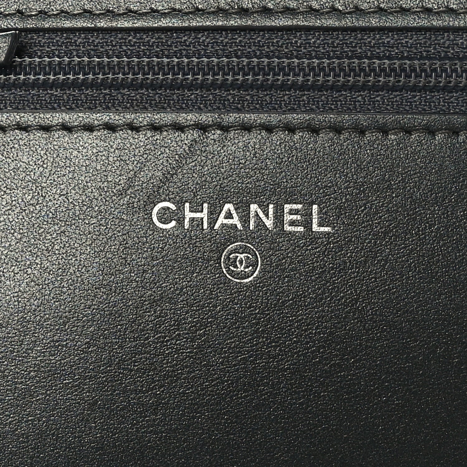 Chanel Caviar Quilted Vintage Mademoiselle Wallet On Chain WOC Dark Grey 6 of 11