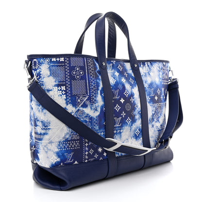 Louis Vuitton Cowhide Monogram Bandana Journey Tote Blue White 3 of 10