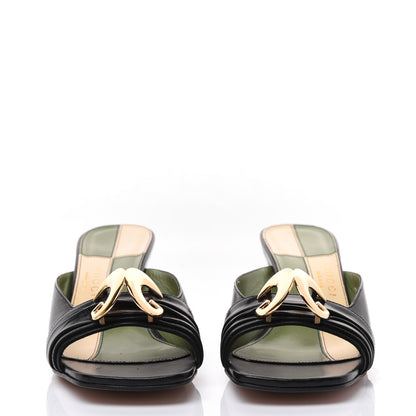 Gucci Malaga Kid Half Moon GG Square Toe Slide Sandals 38.5 Black 2 of 10