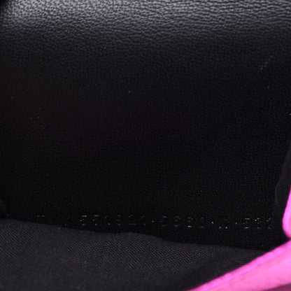 Balenciaga Metallic Goatskin Logo Mini Everyday Wallet Rose Fuchsia Black 6 of 7